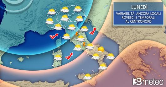Meteo Italia lunedì