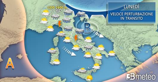 Meteo Italia lunedì