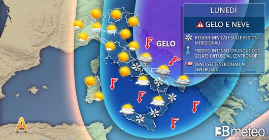 Meteo Italia lunedì