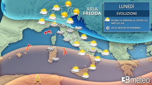 Meteo Italia lunedì