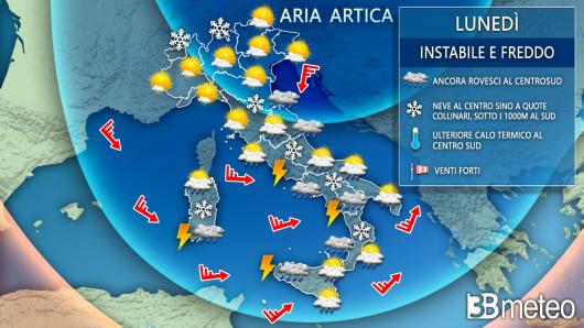 Meteo Italia lunedì