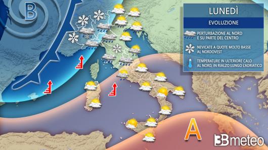 Meteo Italia lunedì