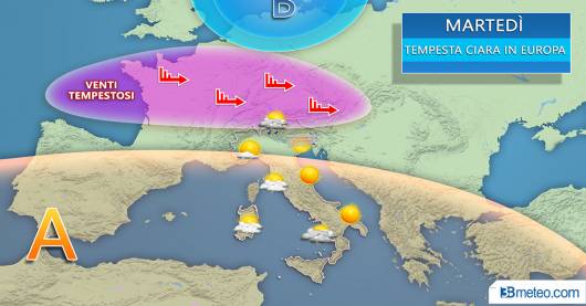 Meteo Italia martedì