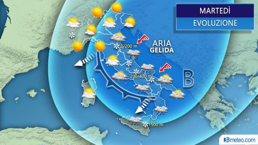 Meteo Italia martedì