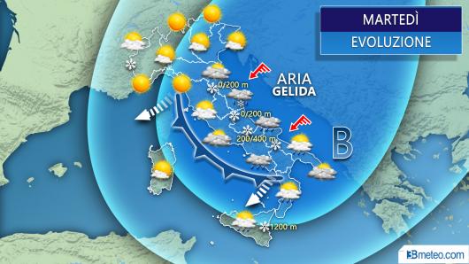 Meteo Italia martedì