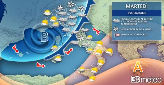Meteo Italia martedì