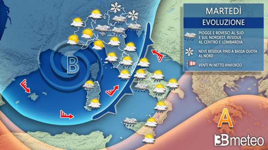 Meteo Italia martedì