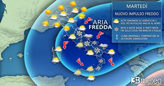 Meteo Italia martedì