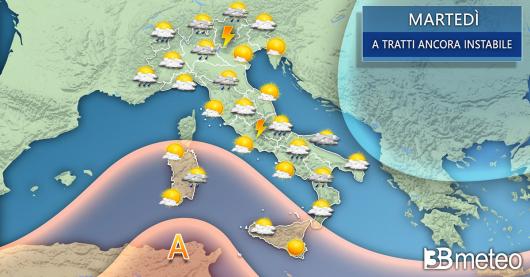 Meteo Italia martedì