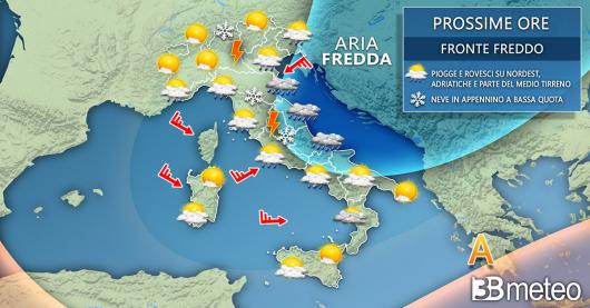 Meteo Italia martedì, irrompe il fronte artico