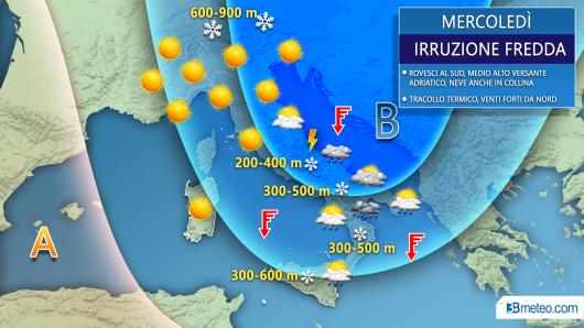 Meteo Italia mercoledì