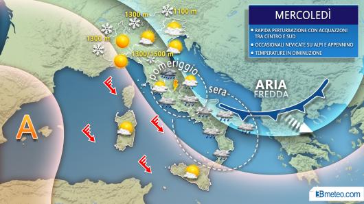 Meteo Italia mercoledì