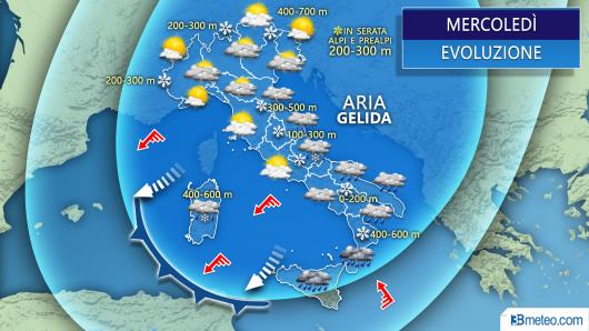 Meteo Italia mercoledì