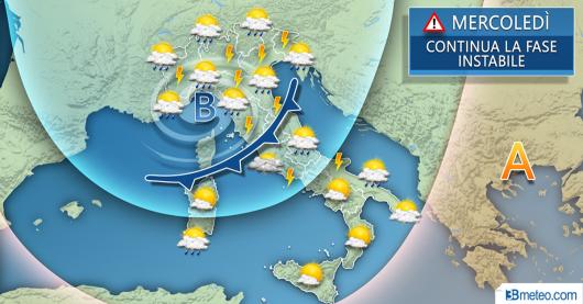 Meteo Italia mercoledì