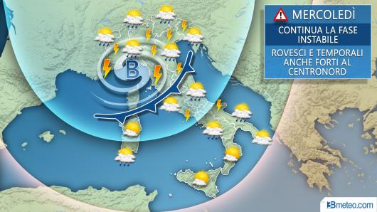 Meteo Italia mercoledì 