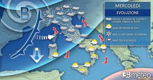 Meteo Italia mercoledì