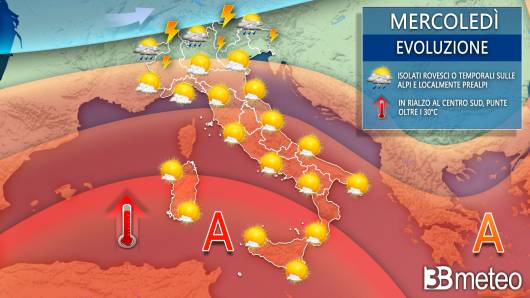 Meteo Italia mercoledì