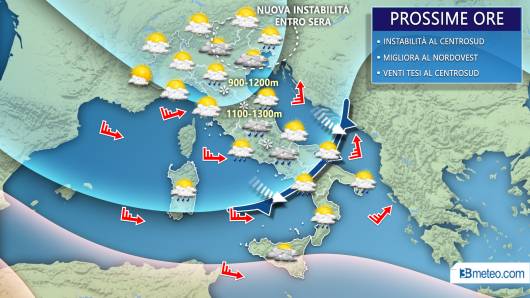 Meteo Italia prossime ore