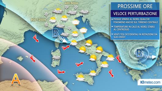 Meteo Italia prossime ore