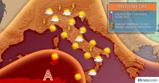 Meteo Italia prossime ore