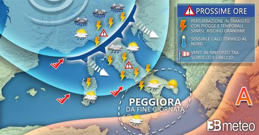 Meteo Italia prossime ore