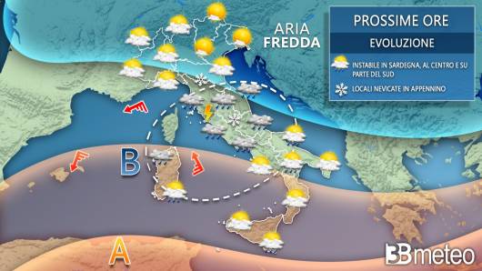 Meteo Italia prossime ore