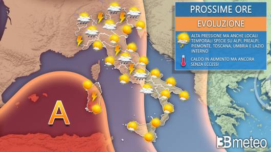 Meteo Italia prossime ore