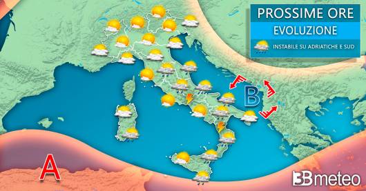 Meteo Italia prossime ore