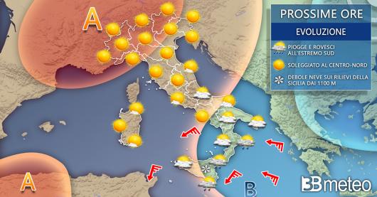 Meteo Italia prossime ore
