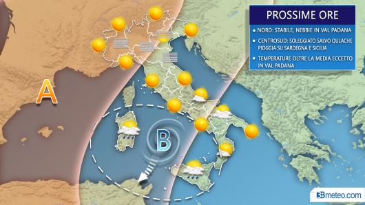 Meteo Italia prossime ore