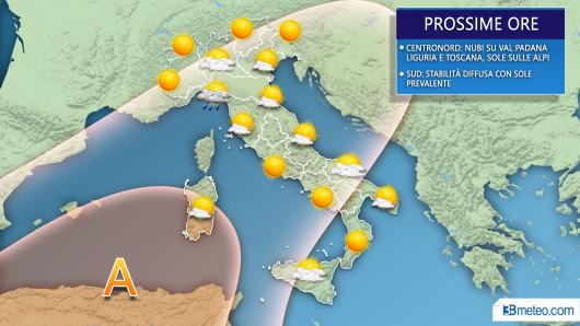 Meteo Italia prossime ore
