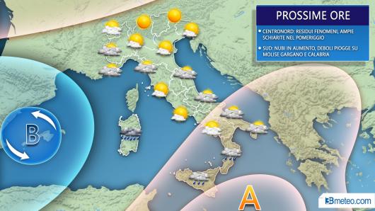 Meteo Italia prossime ore