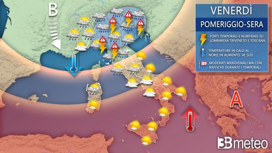 Meteo Italia prossime ore, pomeriggio sera di venerdì