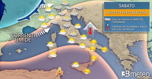 Meteo Italia sabato. Debole fronte in transito al Nord e parte del Centro