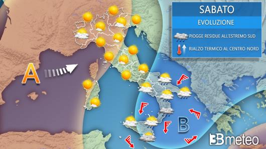 Meteo Italia sabato. residua instabilità al Sud, bello sul resto d'italia