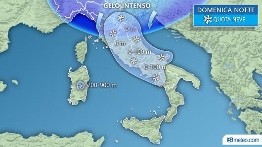Meteo Italia: situazione attesa domenica notte
