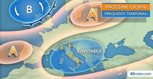 Meteo Italia: situazione attesa nei prossimi giorni