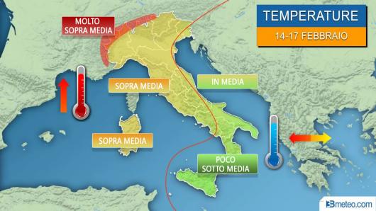 Meteo Italia: temperature anomale nei prossimi giorni al Centronord