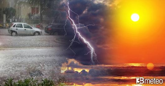 Meteo Italia, tra sole, caldo, afa e temporali