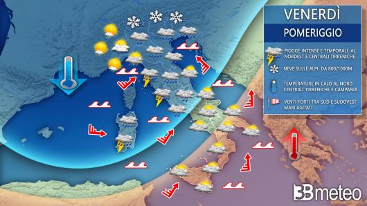Meteo Italia venerdì 23 febbraio