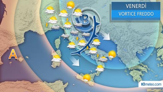 Meteo Italia venerdì