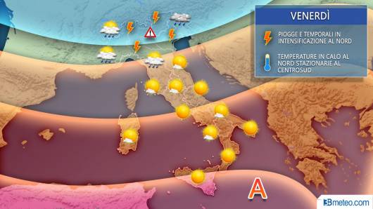 Meteo Italia venerdì