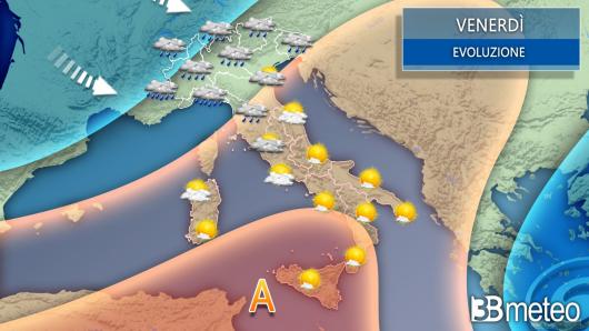 Meteo Italia venerdì