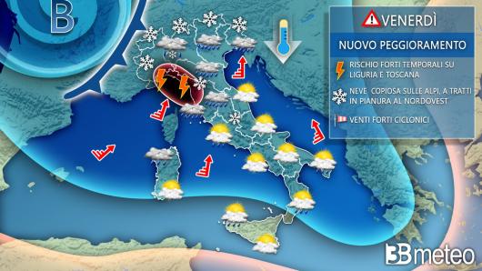 Meteo Italia venerdì
