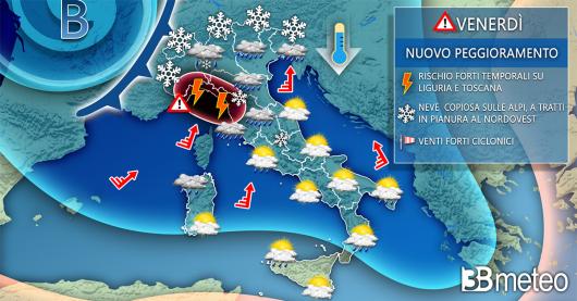 Meteo Italia venerdì