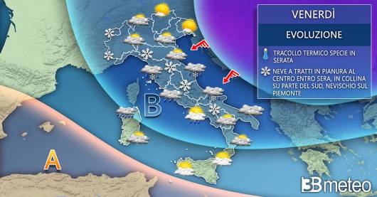 Meteo Italia venerdì