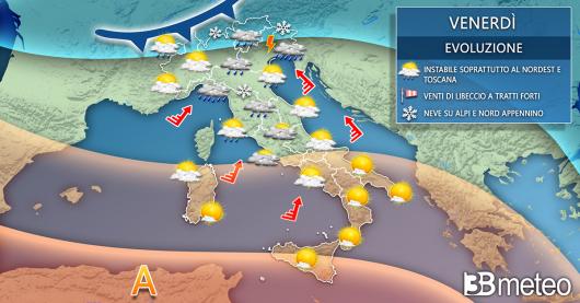 Meteo Italia venerdì