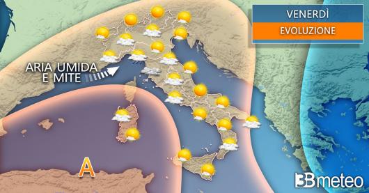 Meteo Italia venerdì