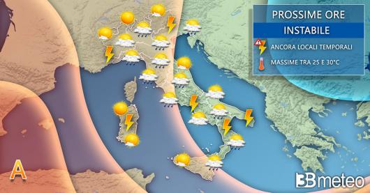Meteo Italia venerdì