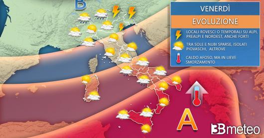 Meteo Italia venerdì